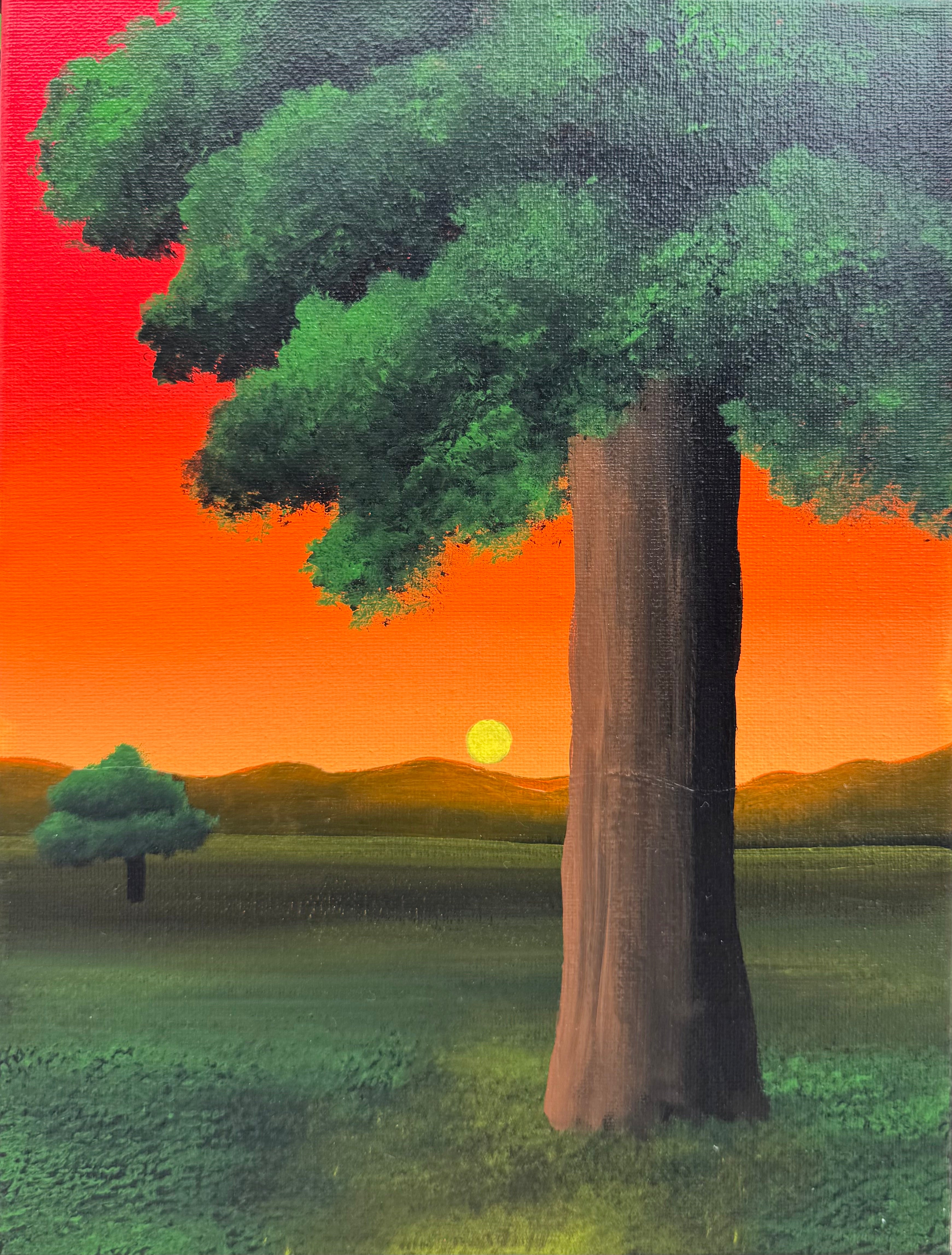 MIRCRE8S "BLAZED SUNSET TREE" (9in x 12in)