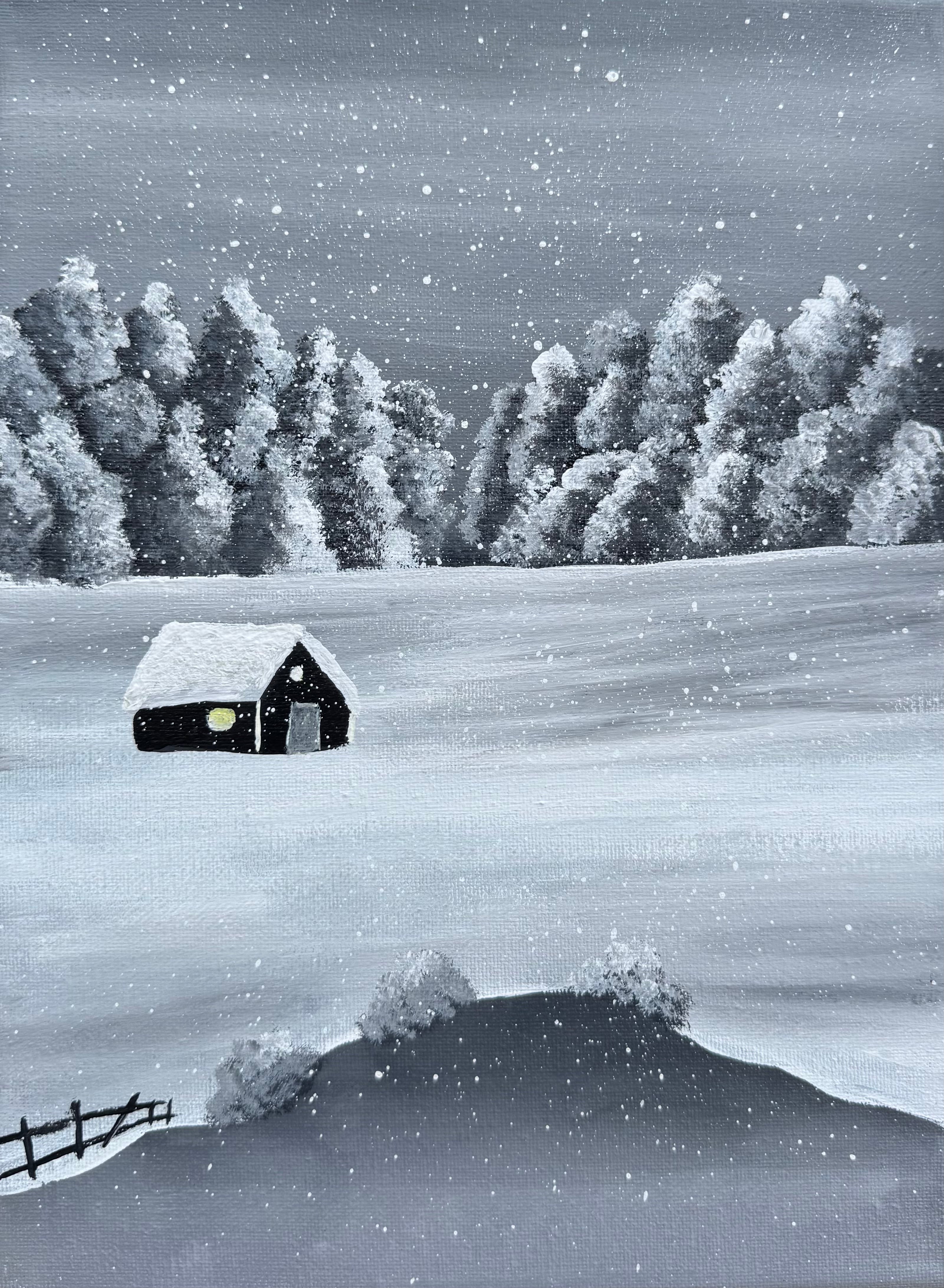 MIRCRE8S "SNOWY CABIN WINTER" (9in x 12in)