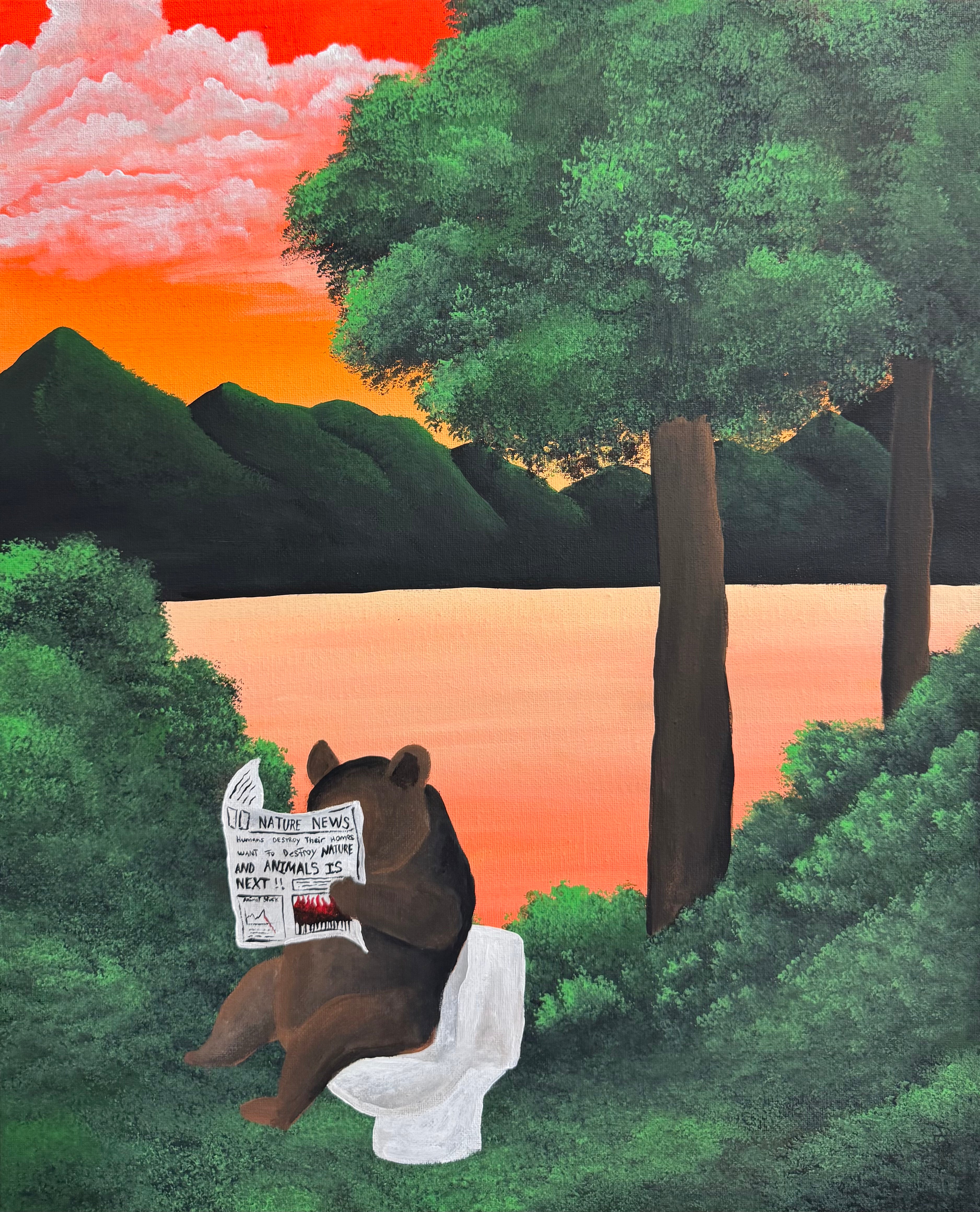 MIRCRE8S "I GUESS A BEAR DOES SHII IN THE WOODS" (16in x 20in)